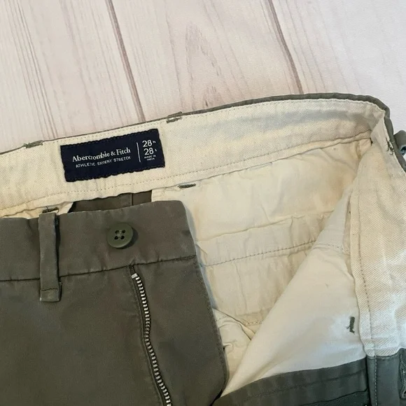 Abercrombie & Fitch Athletic Skinny Stretch Chino Pants Men’s 28x28 Army Green - Picture 10 of 13